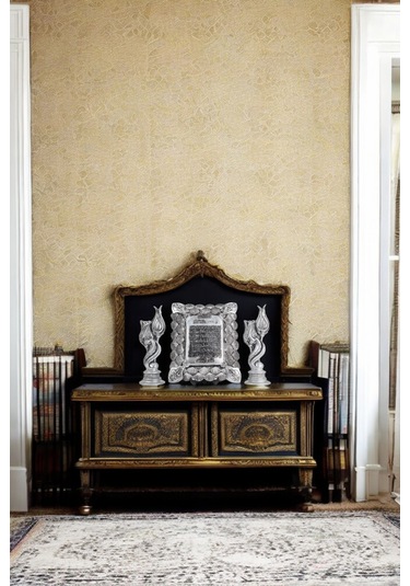 Ayetel Kürsi Ve Lale Dekoratif Polyester Biblolar - Gümüş