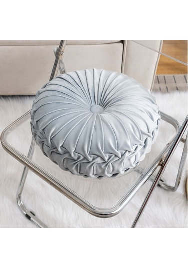 Atmak Yastık El Dikişli Pilili 3d Hollandalı Kadife Kabak 40cm-21 Ekru