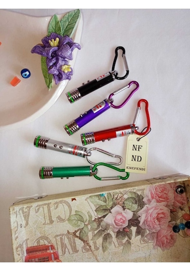 Lazer 3in1 Fener Kırmızı Beyaz Ve Yanıp Sönen Işık, Fener 3 Fonksiyonlu Yeşil Renkli