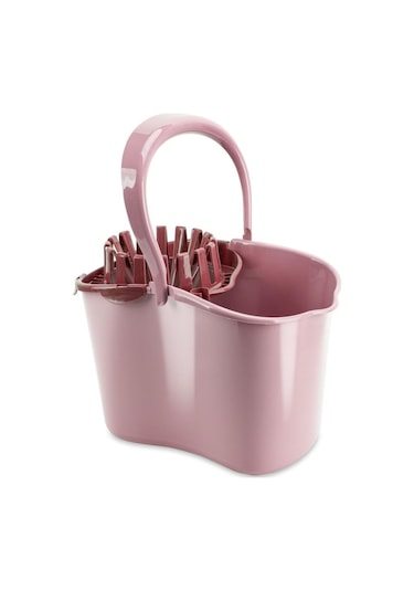 Sıkmalı Temizlik Kovası 15 Litre, Standart Sıkmalı Yer Zemin Temizlik Mop Kovası Pembe