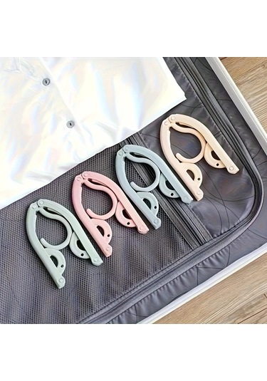 Elmpaly 10 Adet Katlanabilir Portatif Askı Dayanıklı Plastik Kaymaz Tutma Yeri Seyahat Ve Ev Kullanımı İçin Random Renk 10pcs Ahşap