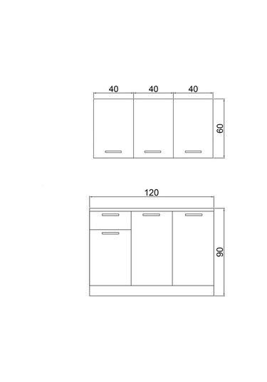 120 CM DANİ EVYELİ MİNİ HAZIR MUTFAK DOLABI