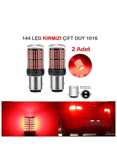 2 Adet 144 Led Kırmızı Renk 1016 Çift Duy Stop Ampulü
