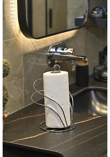 Silver Kuğu Kağıt Rulo Havluluk, Peçetelik Mutfak Banyo Çocuk Yatak Odası Aksesuar - Metal Paslanmaz Gümüş