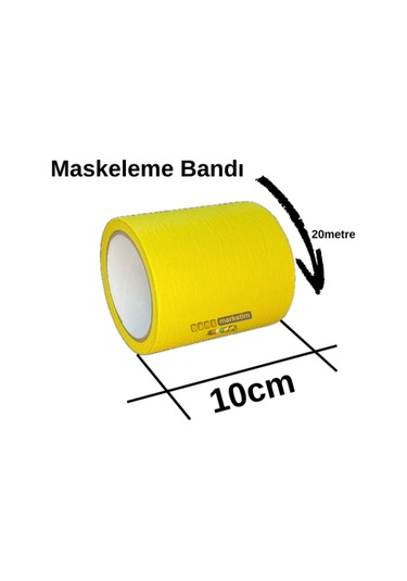 Maskeleme Kağıt Bant Geniş Taban Bandı 100mmx20mt Sarı