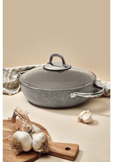 Urla Basık Tencere 26 Cm Gri