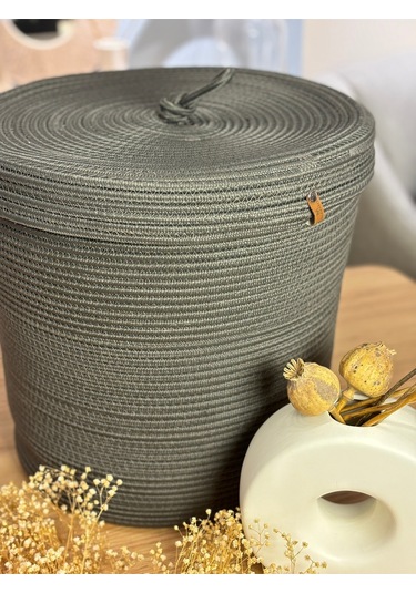 Victor Çok Amaçlı Düzenleyici Kapaklı Sepet,kapaklı Saksılık, Kapaklı Organizer 36x40 - Büyük Boy Antrasit