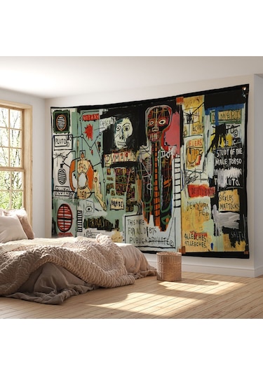 Jean Michel Basquiat Notary Kanvas Duvar Örtüsü-halısı-5002