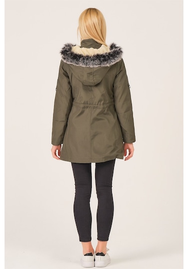 Z6689 Dewberry Içi Kuzulu Bayan Mont-Haki