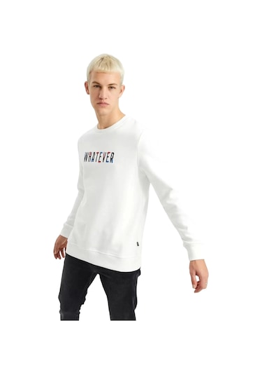 The Crow Whatever Erkek Sweatshırt Tc1904 Ekru