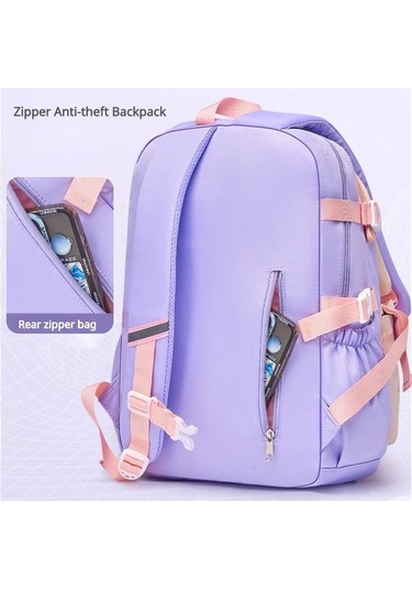 Ebitda Mor 2023 İlköğretim Kız Çantası, Omurga Korumalı, Hafif, Buzdolabı Açık, Büyük Kapasiteli, Kitap Çantası, Küçük Boy Mor