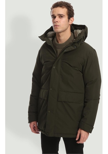 Jack & Jones Fonksiyonel Cepli Kapüsonlu Parka- Champ 12236015 Rosin Siyah