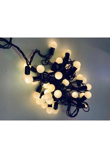 5 Metre 28 Led Fişli Sarı Işık Mini Top Led Siyah Kablo Renkli