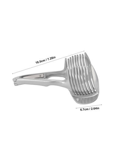 Domates Dilimleyici Sebze Kesici Yuvarlak Limon Yumurta Dilimleme Aleti Çok Amaçlı El Tipi Meyve Maşaları Soğan Tutucu 304 Paslanmaz Çelik