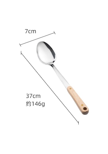 Hanyang Paslanmaz Çelik Spatula Mutfak Eşyaları Ahşap Saplı Spatula Mutfak Pişirme Spatula 201-c