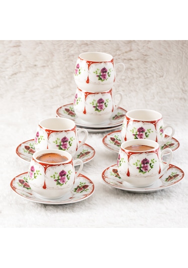 Porsima 101767-2 Geısha 6 Kişilik Türk Kahve Fincan Takımı 100ml