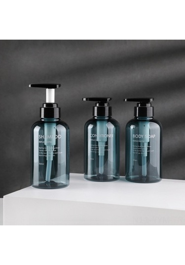 Dancemonkey Büyük Kapasiteli 300/500ml Şampuan-losyon Dispenser Seti - Mavi Ev Kullanımı Mavi