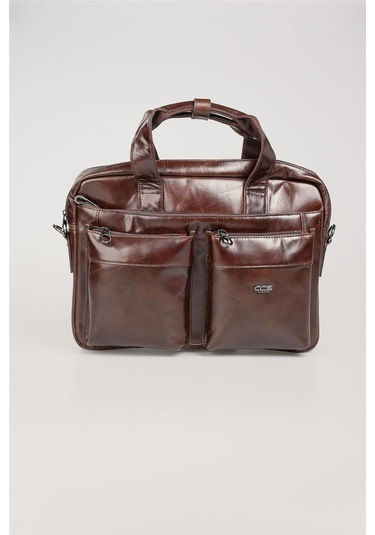 Ççs 71472 Hakiki Deri Evrak Çantası Kahve