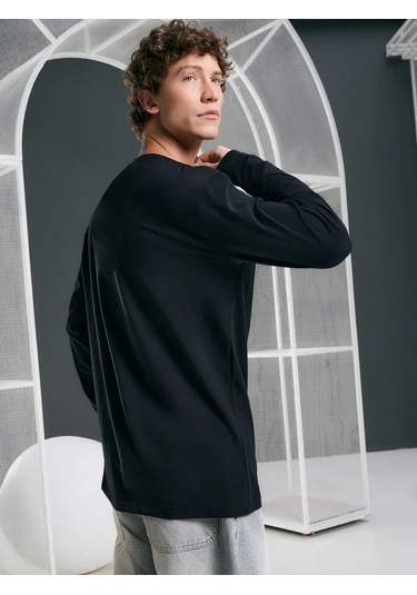 Tvoe Pamuklu Klasik Uzun Kollu Uzun Kollu Üst 249217065 SIYAH