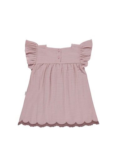 Civil Baby Palmiye Nakışlı 6-18 Ay Elbise - Pembe Pudra Pembe