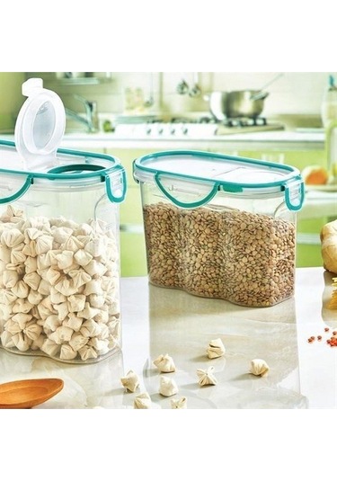 Kilitli Kapaklı Contalı Hava,su Sıvı Geçirmez 1,2 Litre Erzak Saklama Kabı-sa580 Şeffaf