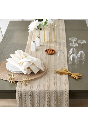 Wellstil Neula %100 Pamuk Örme Runner - Bej Bej