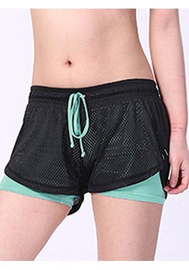 Jeemson Kadın Spor Şortu - 2'li Katmanlı, Nefes Alabilir, Hızlı Kuruyan, Yoga Ve Koşu İçin Göl Mavisi