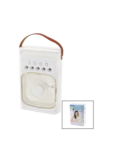 3in1 Hava Nemlendirme - Fan - Gece Lambası Masa Üstü Buzlu Vantil