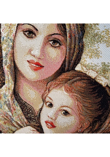 Figüratif Seri-23 Dokuma Goblen Kumaş-Anne ve Kızı