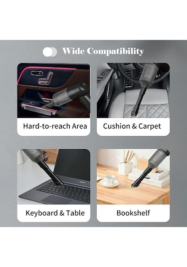 Novahub Powerful 9kpa, Portable Cordless Vacuum - 2 Attachments Güçlü 9kpa Emişli, Taşınabilir Ve Şarjlı El Süpürgesi - 2 Nozullu