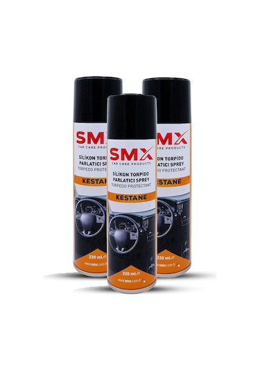 Silikon Torpido Parlatıcı Sprey 220 Ml. Kestane 3 Adet