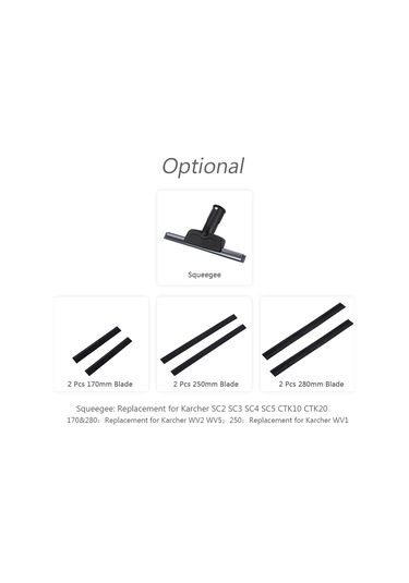 Yuntech01 Karcher Wv1 Uyumlu Cam Sılma Lastik Şeridi - 2 Adet 250mm Diğer