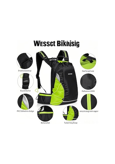 Jeemson 16l Su Gezgin Sırt Çantası - Su Geçirmez, Hafif Ve Ergonomik Bisiklet Çantası Yeşil