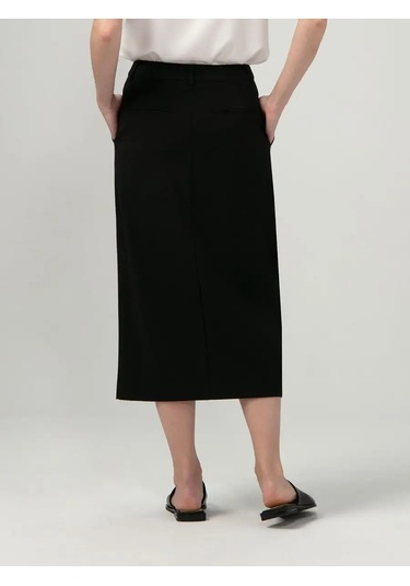 Thomas Munz Düz Kesim Midi Etek 164099009 Siyah