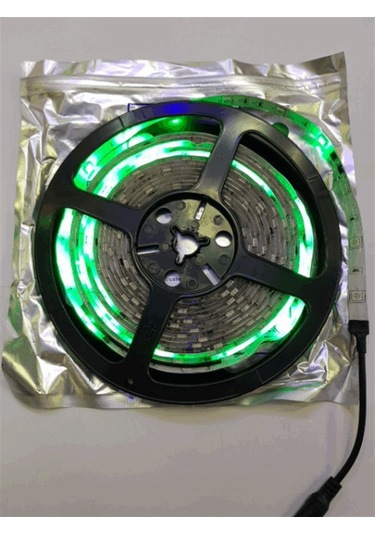 Yürüyen Şerit Led Yeşil Silikonlu 5 Metre