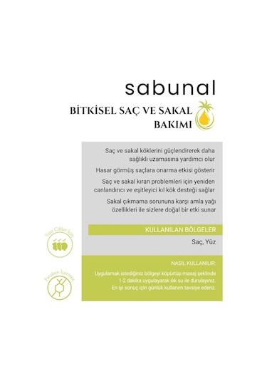 Sabunal Amla Sabunu 2 Adet - Saç ve Sakal Bakımına Uygun Doğal Sabun