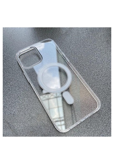 Iphone 15 Uyumlu Magsafe Kablosuz Sarj Özellikli Seffaf Kilif