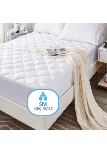 Kapıtonelı Sıvı Gecırmez Yatak Alezı 200 200 Beyaz