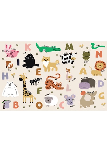 Shineyee Hafifçe Taşınabilir Dış Mekan Nem Engelleme Matı - Çadır Piknik Plaj Kullanıma Uygun - 100x145 Cm Hayvan Desenli Folyester Döşeme Çok Renkli