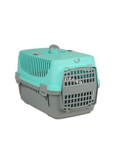 Pribor Hz-100 Kedi Köpek Evcil Hayvan Taşıma Çantası Box Orta Boy Çok Fonksiyonlu Su Yeşili Gri