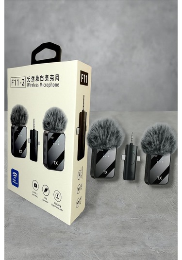 F11-2 Wireless Microphone Kablosuz Mikrofon Seti