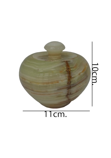 El Yapımı Oniks Doğal Taş Elma Model Şekerlik - 5 İnç Dekoratif