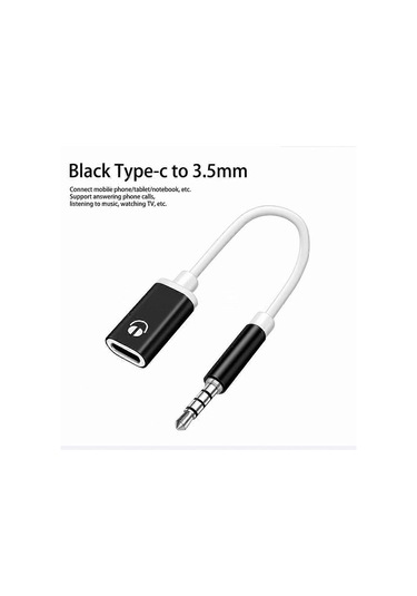 Yuvarlak Başlıklı Kulaklık Adaptörü, 3,5 Mm Erkek - C Tipi Dişi, Kulaklıklara Analog Yuvarlak Kablo Bağlantısı İçin Düz Kulaklık Adaptörü Yux