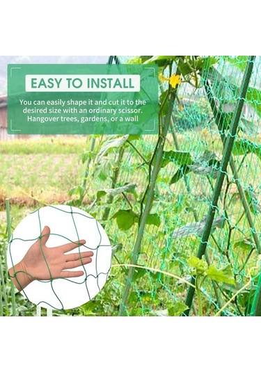 Pazly Dayanıklı Bahçe Filesi Tırmanan Bitkiler İçin 16x6 Ft, Salatalık, Domates, Yeşil Pp Materyal, Pratik Destek