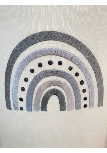 Hs Home Baby Gri Gökkuşağı Nakışlı Çamaşır & Oyuncak Sepet Seti