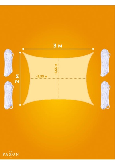 Paxon Su Geçirmez Asma Güneşlik Oxford Kumaş 2x3 M 151804311