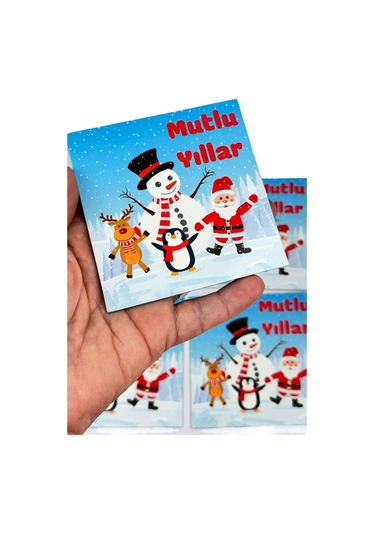 Yeni Yıl-yılbaşı Hediyesi Magnet 1 Adet -9x9 Cm Buzdolabı Magneti