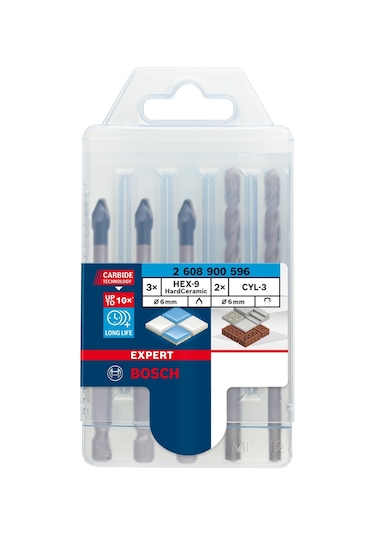 Bosch Expert 3 X Hex9 2 X Cyl3 5'li 6 Mm Sert Seramik Delme Ucu 2608900596