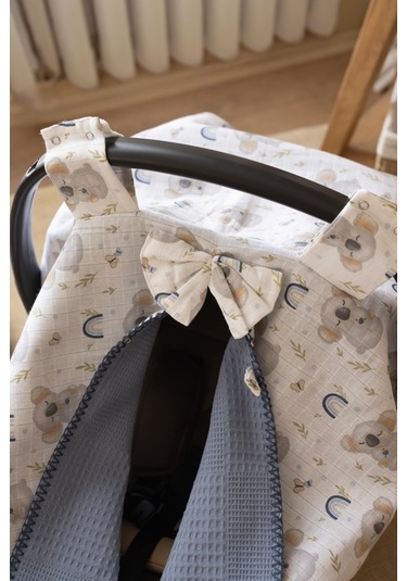 Lizayn Home Pamuklu Çift Taraflı Müslin Puset Örtüsü Lacivert