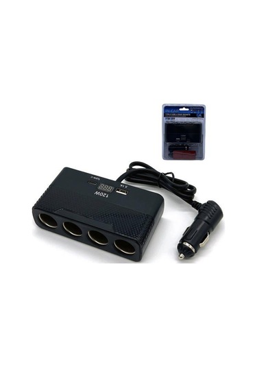 Ayt Olesson 2014 12-24v 4lü Type-c + Usbli 120w 80 Cm Kablolu Araç Oto Tır Çakmak Çoklayıcı Çakmaklık Çoğaltıcı